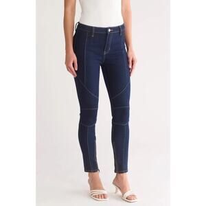 PTCL Ethikal Brand Moto Stitched Skinny Ankle Jeans Size 26 Blue Mid Rise Casual